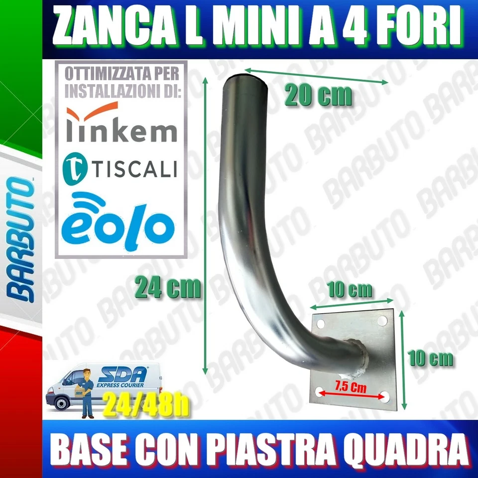 SUPPORTO A MURO AD "L" MINI ADATTO PER LINKEM, WIFI E ANTENNE CAMPER - Immagine 1 di 1