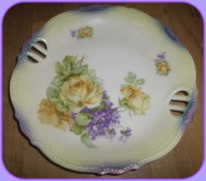 P.K. SCHLESIEN SCHÖNER PORZELLAN BLUMEN TELLER ANTIK 1914-1918 - Bild 1 von 7