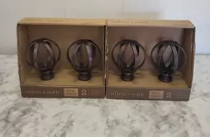 Nuevo en caja Allen Roth Juego de 2 remates mate para varillas de 1" de diámetro 0634454 - Imagen 1 de 4