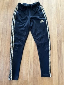 Adidas Black & Gold Ankle Zip Tapered Leg Track Pants Men's Size XS - Picture 1 of 6