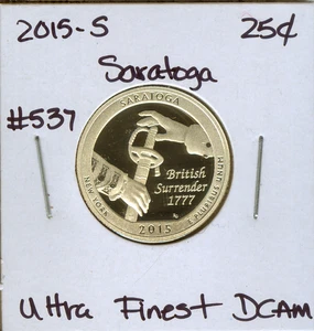 2015-S Silber Saratoga Quarter Ultra Finest Cameo Auktion #537 - Bild 1 von 2