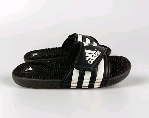 Sandali Adidas Adissage Slides donna taglia 9 neri punta aperta chiusura con gancio e passante