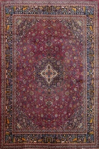 Antique Vegetable Dye Living Room Large Rug 10x14 Traditional Floral Wool Carpet - Picture 1 of 16