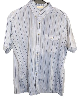 Vintage The Fox Collection Shirt Adult XL Blue Striped single stitch Button Up - Image 1 of 4