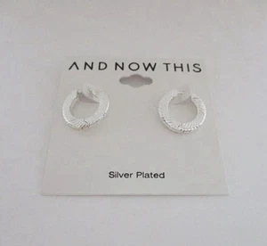And Now This Silver Played Hoop Earrings New With Tags - Picture 1 of 3