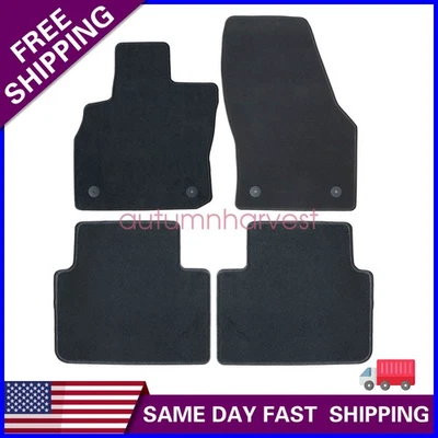 New For 2019-2025 Audi Q3 Front & Rear Velour Floor Mats Carpet Black 4PCS Foto 1 de 4