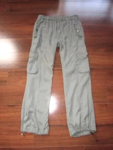 C&C CALIFORNIA ~ Army 100% Lyocell CLICK-SNAP CARGO Toggle PULL-ON Pants c46 - Picture 1 of 7