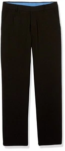 Boys' Bi-Stretch Flat Front Dress Pant, Black Twill, 16 Husky - Picture 1 of 1