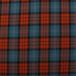 DESIGNER HERRINGBONE PLAID RUST RED BLUE FURNITURE APPAREL FABRIC BY YARD 57"W - Picture 1 of 6