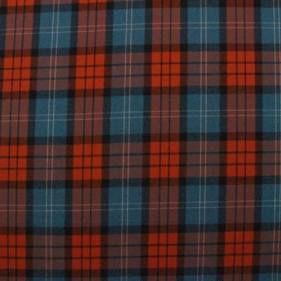 DESIGNER HERRINGBONE PLAID RUST RED BLUE FURNITURE APPAREL FABRIC BY YARD 57"W - Image 1 of 4
