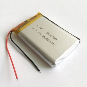 Batería recargable de polímero Lipo Li 2000 mAh de 3,7 V 903759 para cámara GPS DVD - Imagen 1 de 3