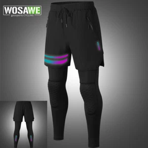 WOSAWE Unisex Fitness Pant Elastic Waist Two Side Pockets False Two Piece Design - Picture 1 of 10