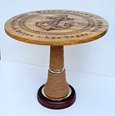 ship anchor designer Table wooden coffee table bar restaurant & cafe decor Table - Image 1 of 4