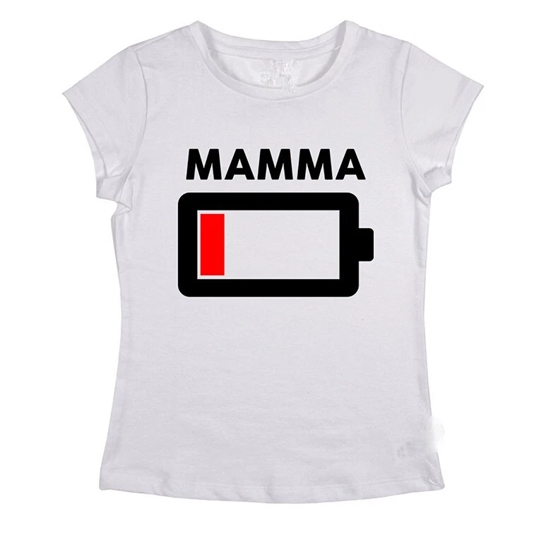 T-shirt personalizzata batteria scarica mamma idea regalo - Immagine 1 di 1