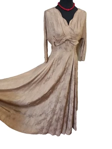 STUNNING RARE VINTAGE 40s/50s Handmade Empire Ball Gown Maxi Dress. Fits 8-10 - Picture 1 of 13