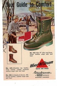 1950s Advertising Postcard Weinbrenner Boots Wood -N-Stream #1903 - Picture 1 of 2