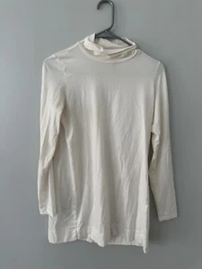 J. Jill Luxe Supima Turtleneck Tunic Shirt Ivory XS - Picture 1 of 6