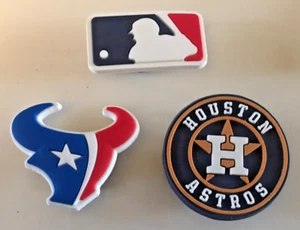 Houston Texans Astros Crocs Charm Lot NFL MLB Logo Jibbitz H-Town Sports Fans - Picture 1 of 4