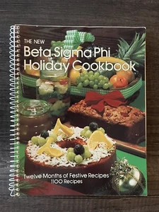 The New Beta Sigma Phi Holiday Cookbook Vintage 1984 12 Months of Recipes - Imagen 1 de 4
