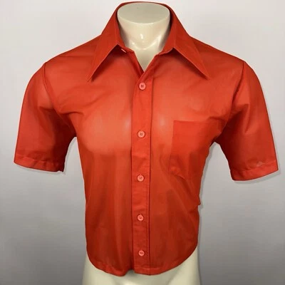 Branford Shirt Cropped Gaucho Polyester Beatnik Hippy Vintage 1960s Mens Large - Image 1 of 4