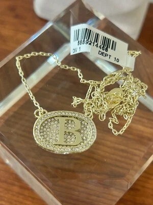 Collar Heidi Daus REACCIÓN INICIAL 18" Pavé Gota "B" Nuevo con Etiquetas Foto 1 de 4