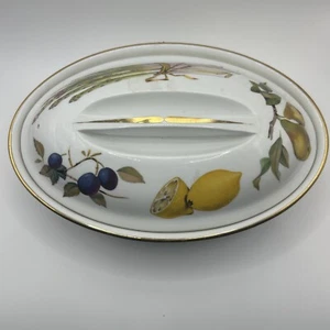 ROYAL WORCESTER 1961 Casseruola ovale coperta Evesham piatto verdure 10 3/8" - Foto 1 di 5