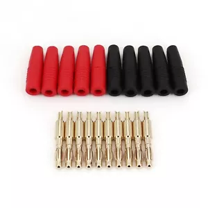 10Pcs 4mm Male Banana Plug Brass Gold Plated Wire Solder Type Connector - Picture 1 of 6