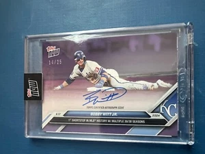 Tarjeta Bobby Witt Jr. 2024 MLB TOPPS NOW 708 1ª temporada 30/30 púrpura automática/25 - Imagen 1 de 3