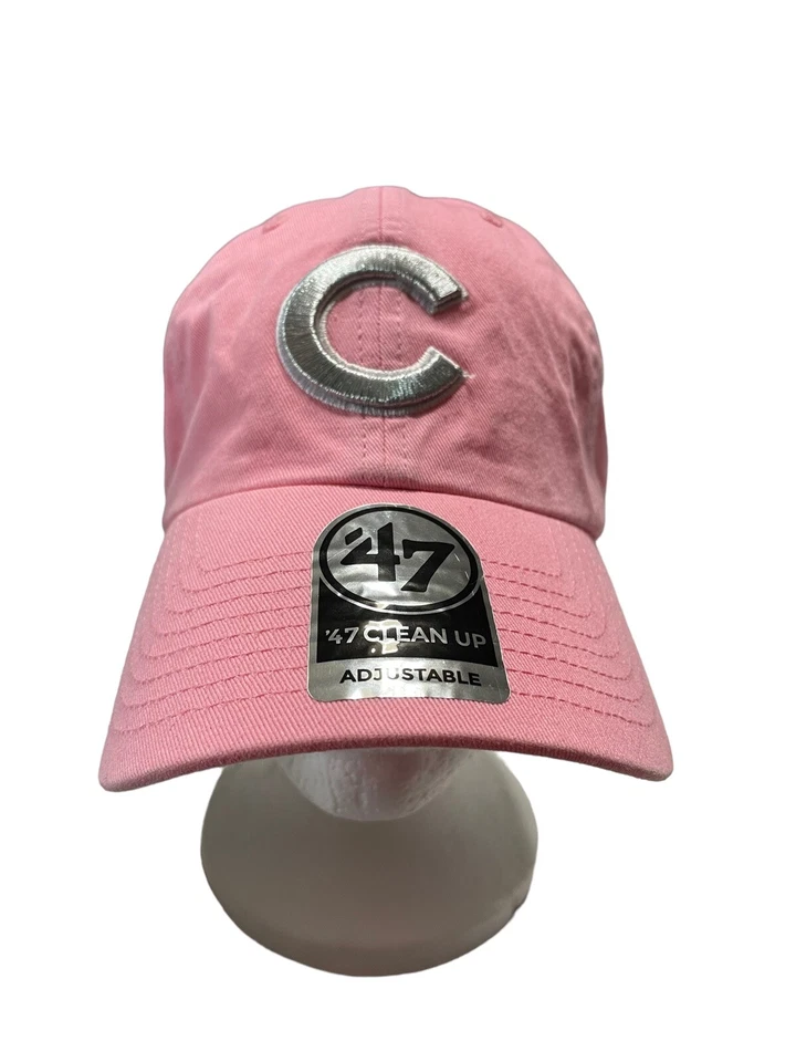 Chicago Cubs 47 Brand Forward Pink Performance Hat Cap Clean Up Adjustable -