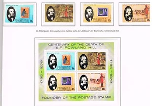 Zambia 1979 lotto 213/16 + blocco 6 Rowland Hill nuovo di zecca - Foto 1 di 1