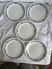 Corelle Old Town Blue Onion Salad Luncheon Lunch Plates 8.5" Set of 5 Vintage