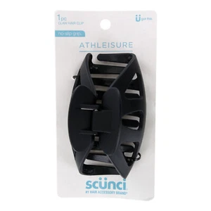 Scunci Athleisure No-Slip Grip Extra Large Hair Jaw Clip, Black, 1-Piece - Picture 1 of 4
