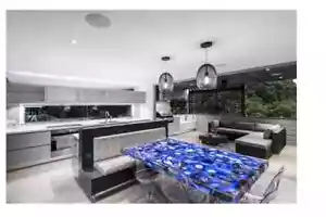 Blue Agate Dining Counter Top, Agate Stone Handmade Kitchen Table Home Decor - Picture 1 of 8
