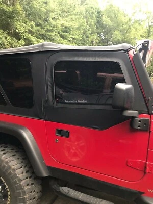 TINTED 2 Upper Door Skins Front Soft Windows for 97-06 Jeep Wrangler & Unlimited - Image 1 of 4