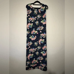 Sag Harbor Vintage Navy Floral Dress Size 14 PETITE - Picture 1 of 6
