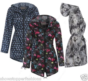 NEW RAIN MAC Ladies PARKA Shower Womens RAINCOAT Festival Size 12 14 16 18 20 22 - Picture 1 of 20