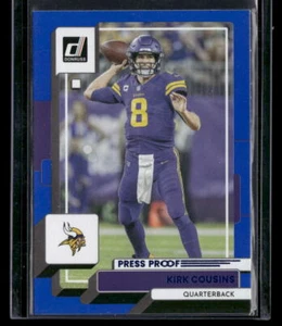 Donruss #106 Kirk Cousins 2022 prueba de prensa azul Minnesota Vikings - Imagen 1 de 2
