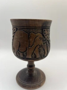 African Hard Wood Chalice/Goblet , Genuine Authentic Item, 13cm High SUPER! - Picture 1 of 3