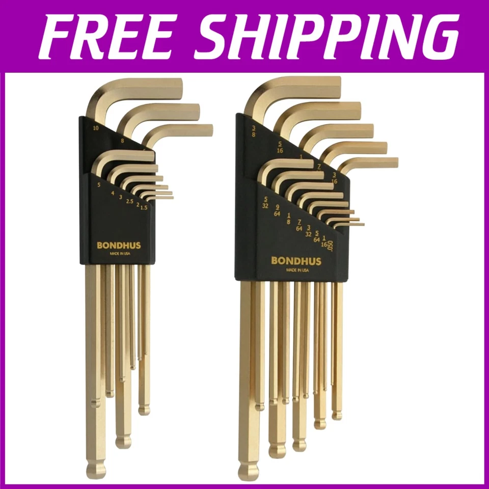 Ball End L-Wrench Double Pack - GoldGuard Plated, USA Steel - Image 1 of 4