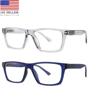 Reading Glasses Rectangle Blue Light Blocking 2 Piece Set Strength +2.50 - Picture 1 of 6