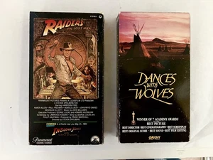 Harrison Ford VHS Videos:  "Raiders of the Lost Ark" and "Dances with Wolves" - Picture 1 of 4
