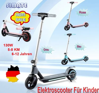 SIMATE S2 Kinderroller 130W 8KM E-Scooter 6-12 Jahren Elektroscooter Für Kinder