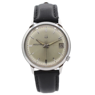 Винтажные мужские наручные часы 1967 Accutron 2663 Sunburst Date камертон сталь 218D - Изображение 1 из 4