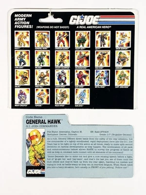 1991 GI Joe General Hawk Full  Cardback Filecard Hasbro - Image 1 of 2