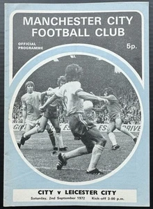 Manchester City v Leicester City 2-9-1972 FREE POSTAGE - Picture 1 of 6