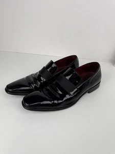 Hugo Boss Mellion Black Patent Leather Tuxedo Shoes Mens US 9.5 Formal - Picture 1 of 9