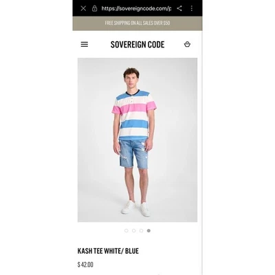 Sovereign Code men's multicolor Cotton Short Sleeve Henley M New B26 5 - Image 1 of 4