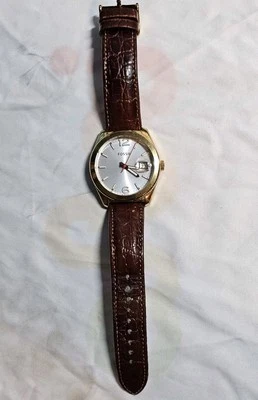 Fossil Boyfriend Gold-Tone Ladies Watch ES3770 Leather Strap New Battery Working - Image 1 of 4