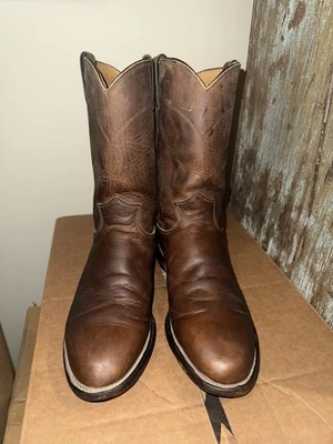Botas Justin Roper Para Hombre 9 D Cuero Marrón Vaquero Occidental Apache 3408 HECHAS EN EE. UU. Foto 1 de 4
