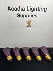 ⚡️5-Pack⚡️ TLR LONG LIFE PURPLE Bulbs 130V 11Watt S14 Medium Base 🐕 Rare !! - Picture 1 of 4